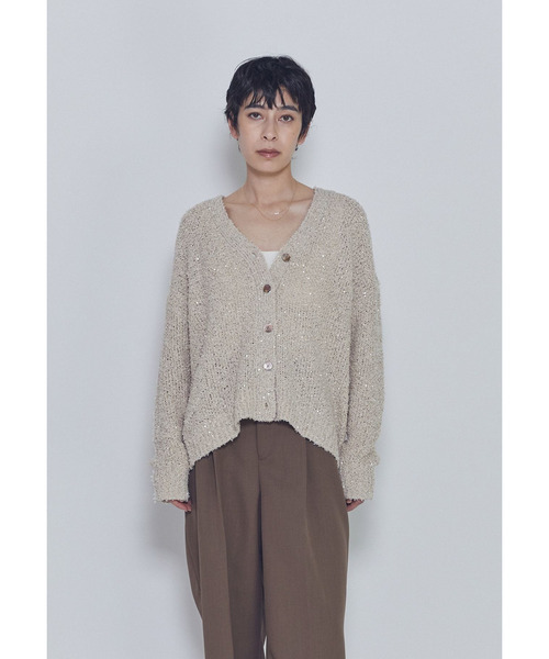 1er Arrondissement(プルミエアロンディスモン)の「ファンシーヤーンカーディガン(カーディガン/ボレロ・レディース・ベージュ/オフホワイト・FREE)」の2枚目の写真