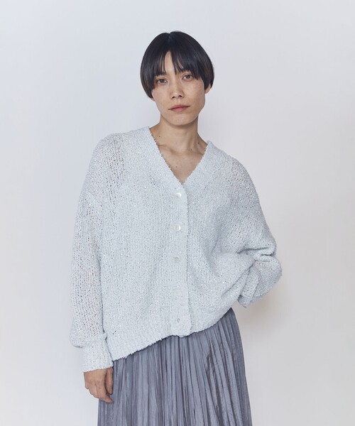 1er Arrondissement(プルミエアロンディスモン)の「ファンシーヤーンカーディガン(カーディガン/ボレロ・レディース・ベージュ/オフホワイト・FREE)」の1枚目の写真