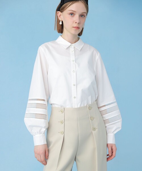 ANAYI（アナイ）の「ブロードレース切り替えスリーブ ブラウス（シャツ/ブラウス・レディース・ホワイト・36/38）」の8枚目の写真