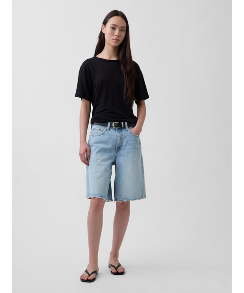 GAP(ギャップ)の「リネンブレンド リラックスフィット Tシャツ(Tシャツ/カットソー・レディース・ホワイト/ブラック/ブルー/ブラウン・XS/S/M/L/XL/XXS)」の5枚目の写真