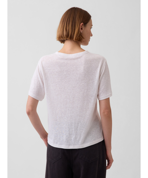 GAP(ギャップ)の「リネンブレンド リラックスフィット Tシャツ(Tシャツ/カットソー・レディース・ホワイト/ブラック/ブルー/ブラウン・XS/S/M/L/XL/XXS)」の9枚目の写真