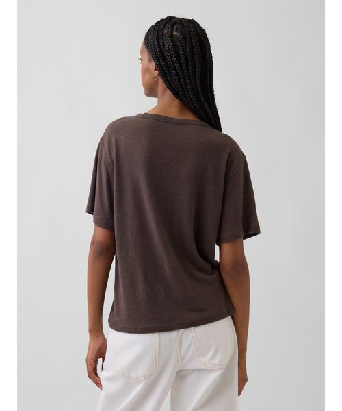 GAP(ギャップ)の「リネンブレンド リラックスフィット Tシャツ(Tシャツ/カットソー・レディース・ホワイト/ブラック/ブルー/ブラウン・XS/S/M/L/XL/XXS)」の10枚目の写真