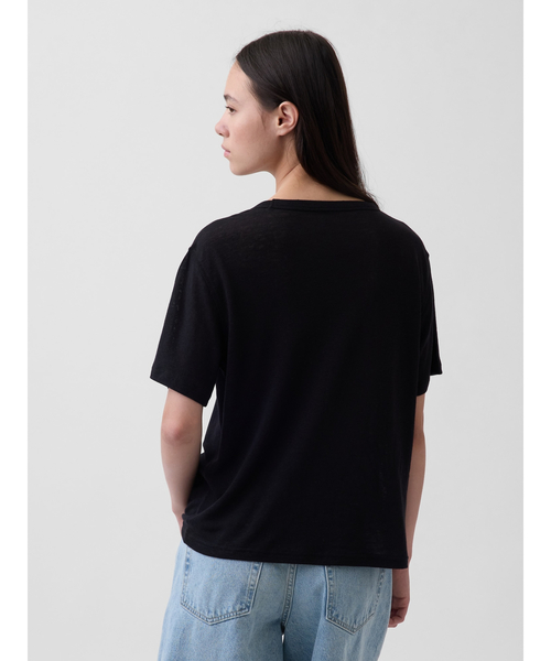 GAP(ギャップ)の「リネンブレンド リラックスフィット Tシャツ(Tシャツ/カットソー・レディース・ホワイト/ブラック/ブルー/ブラウン・XS/S/M/L/XL/XXS)」の11枚目の写真