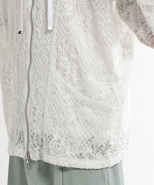 HARE（ハレ）の「フラワーレースZIPパーカー(HARE)（パーカー・メンズ・ホワイト/ネイビー/ブラック・FREE）」の9枚目の写真