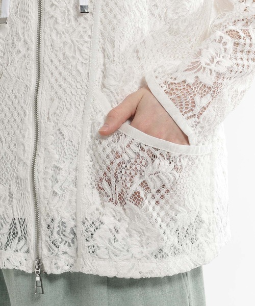 HARE（ハレ）の「フラワーレースZIPパーカー(HARE)（パーカー・メンズ・ホワイト/ネイビー/ブラック・FREE）」の10枚目の写真