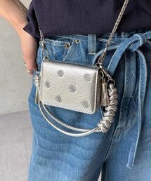 DouDou（ドゥドゥ）の「【WEB限定】ドット刺繍ジャバラチャームウォレットショルダー（財布）」