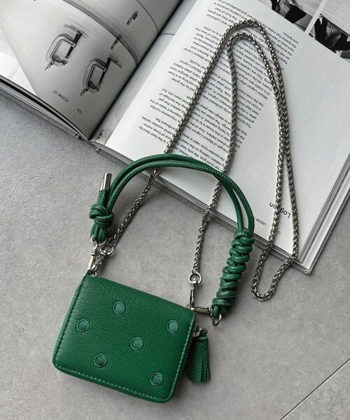 【WEB限定】ドット刺繍ジャバラチャームウォレットショルダー
