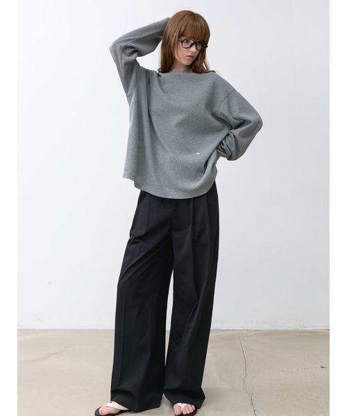 ATELIER NAIN(アトリエナイン)の「WAFFLE LONG SLEEVE TEE (T-7193)(Tシャツ/カットソー・レディース・ヘザーグレー/オートミール・FREE)」の4枚目の写真