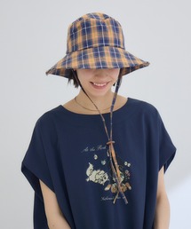 KATHARINE ROSS | 【KATHARINE ROSS】【JUNK PRODUCTIONS】【UV/COOL/撥水/ウォッシャブル】チェック柄　ストラップ付バケットハット(ハット)