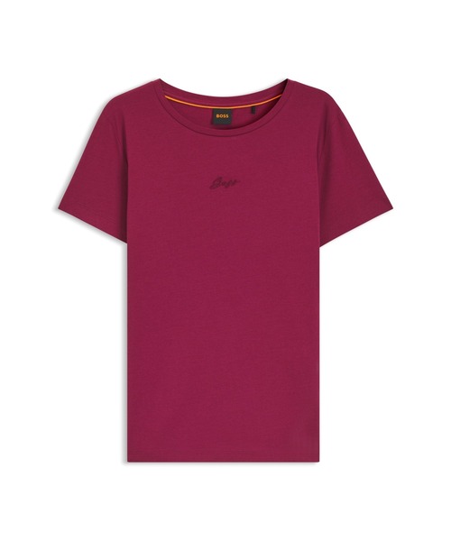 BOSS(ボス)の「スリムフィットTシャツ コットン ロゴエンブロイダリー(Tシャツ/カットソー・レディース・ワインレッド・XL/M/L/XS/S)」の5枚目の写真