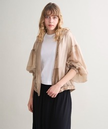 three dots（スリードッツ）の「Shiny shirt zip up hoody（パーカー）」