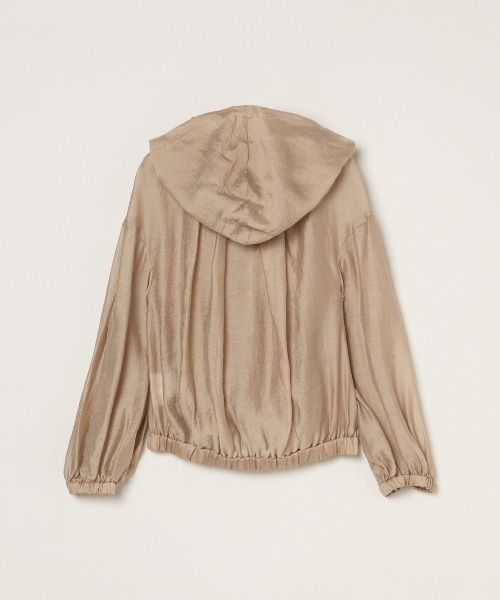 three dots（スリードッツ）の「Shiny shirt zip up hoody（パーカー・レディース・ホワイト/ベージュ/ネイビー/グレー/ブラウン系その他・SMALL）」の18枚目の写真