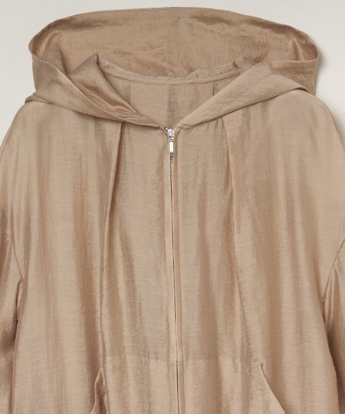 three dots（スリードッツ）の「Shiny shirt zip up hoody（パーカー・レディース・ホワイト/ベージュ/ネイビー/グレー/ブラウン系その他・SMALL）」の17枚目の写真