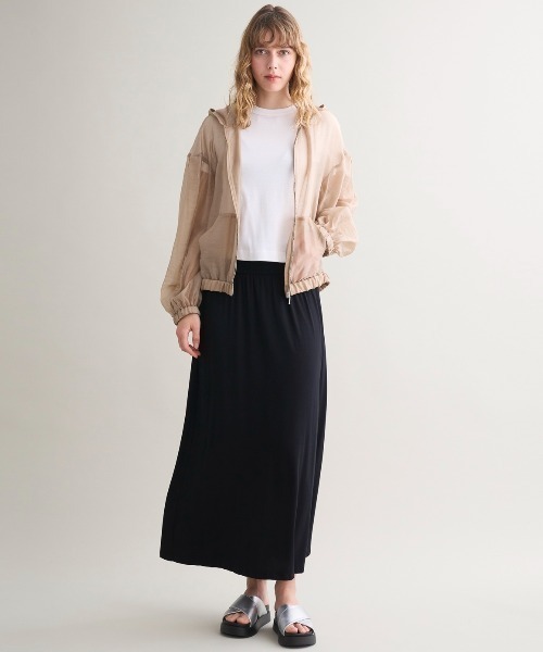 three dots（スリードッツ）の「Shiny shirt zip up hoody（パーカー・レディース・ホワイト/ベージュ/ネイビー/グレー/ブラウン系その他・SMALL）」の11枚目の写真