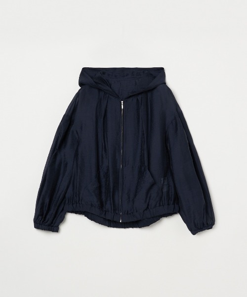 three dots（スリードッツ）の「Shiny shirt zip up hoody（パーカー・レディース・ホワイト/ベージュ/ネイビー/グレー/ブラウン系その他・SMALL）」の20枚目の写真