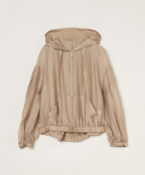 three dots（スリードッツ）の「Shiny shirt zip up hoody（パーカー・レディース・ホワイト/ベージュ/ネイビー/グレー/ブラウン系その他・SMALL）」の19枚目の写真