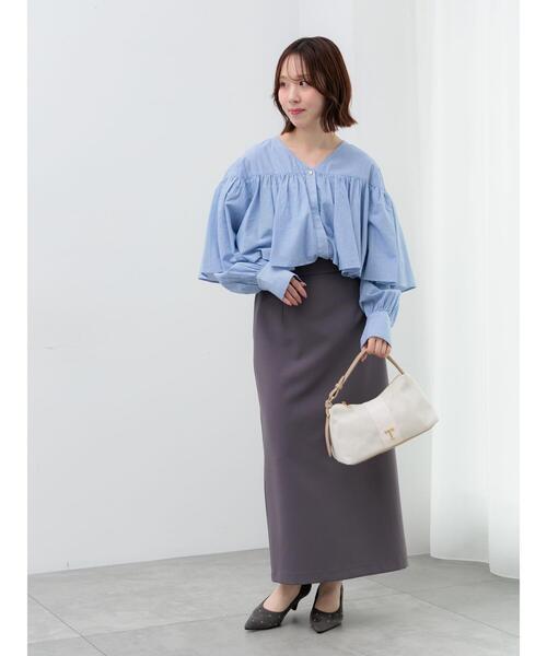 Te chichi(テチチ)の「【雑誌掲載】ダブルクロスイージーナロースカート(スカート・レディース・ベージュ/グレー/ブラック/チャコールグレー・S/M)」の10枚目の写真