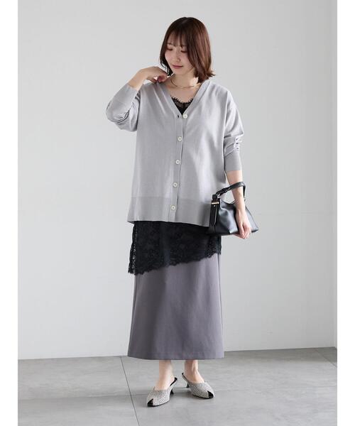 Te chichi(テチチ)の「【雑誌掲載】ダブルクロスイージーナロースカート(スカート・レディース・ベージュ/グレー/ブラック/チャコールグレー・S/M)」の11枚目の写真