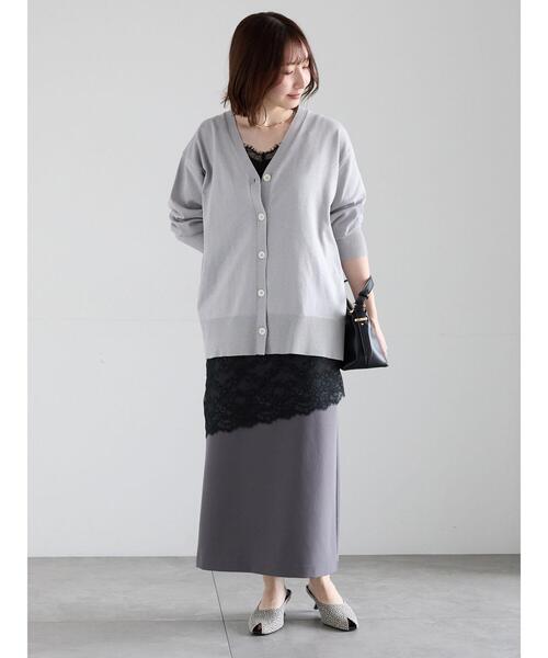 Te chichi(テチチ)の「【雑誌掲載】ダブルクロスイージーナロースカート(スカート・レディース・ベージュ/グレー/ブラック/チャコールグレー・S/M)」の13枚目の写真