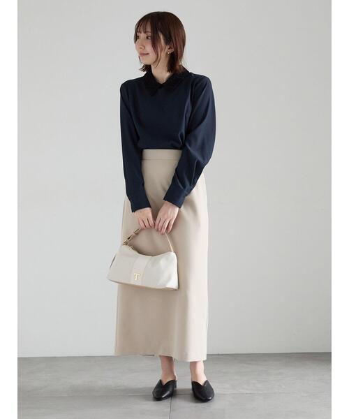 Te chichi(テチチ)の「【雑誌掲載】ダブルクロスイージーナロースカート(スカート・レディース・ベージュ/グレー/ブラック/チャコールグレー・S/M)」の21枚目の写真