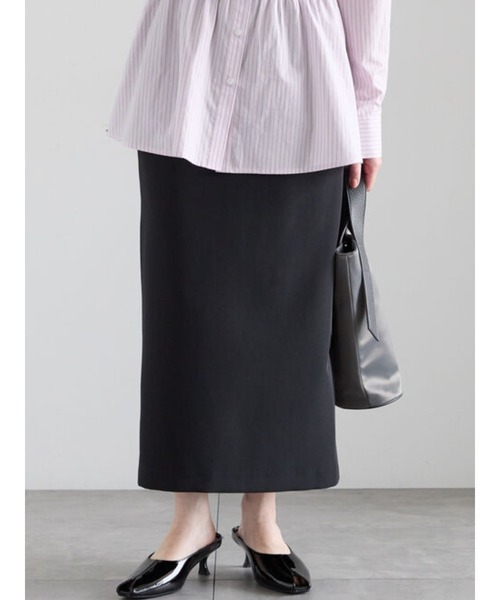 Te chichi(テチチ)の「【雑誌掲載】ダブルクロスイージーナロースカート(スカート・レディース・ベージュ/グレー/ブラック/チャコールグレー・S/M)」の2枚目の写真