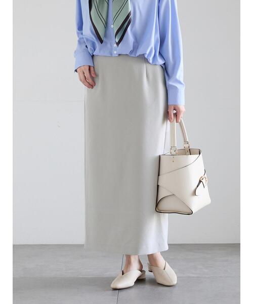 Te chichi(テチチ)の「【雑誌掲載】ダブルクロスイージーナロースカート(スカート・レディース・ベージュ/グレー/ブラック/チャコールグレー・S/M)」の5枚目の写真