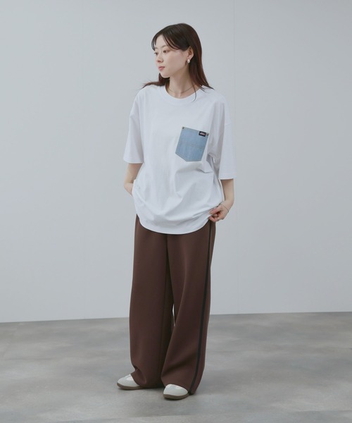 Dickies(ディッキーズ)の「【GENUINE Dickies/ ジェニュインデッキーズ】 デニムポケットTシャツ(Tシャツ/カットソー・レディース・ブラック/ホワイト/ネイビー/オートミール・M/L/XL)」の10枚目の写真