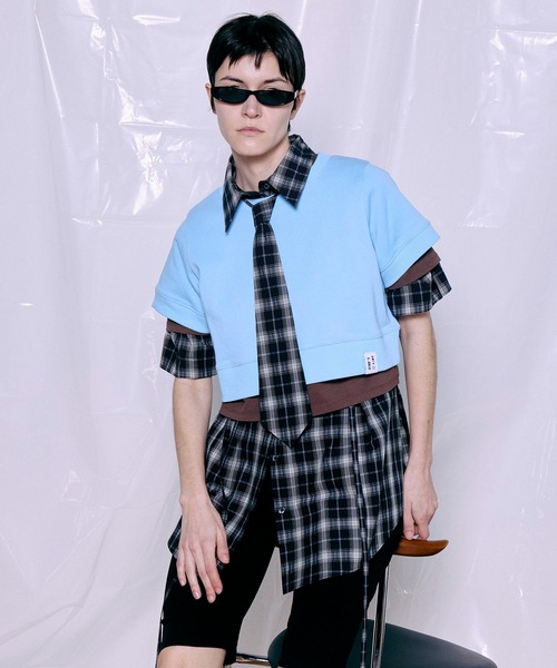 MAISON SPECIAL(メゾンスペシャル)の「French Terry Layered Set T-Shirt/裏毛レイヤードセットTEE(Tシャツ/カットソー・レディース・ブルー/グレー/ブラック・FREE)」の3枚目の写真