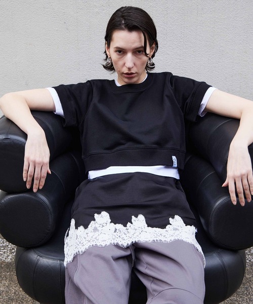 MAISON SPECIAL(メゾンスペシャル)の「French Terry Layered Set T-Shirt/裏毛レイヤードセットTEE(Tシャツ/カットソー・レディース・ブルー/グレー/ブラック・FREE)」の1枚目の写真