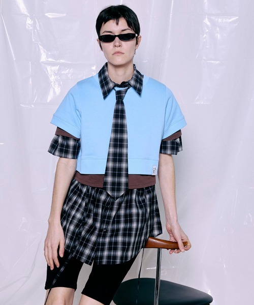 MAISON SPECIAL(メゾンスペシャル)の「French Terry Layered Set T-Shirt/裏毛レイヤードセットTEE(Tシャツ/カットソー・レディース・ブルー/グレー/ブラック・FREE)」の7枚目の写真