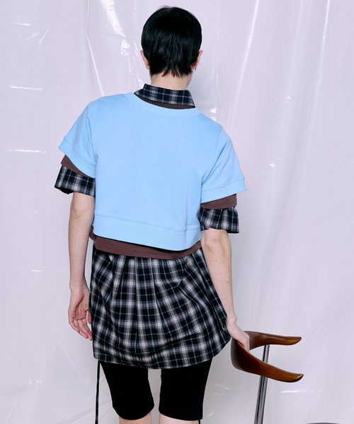 MAISON SPECIAL(メゾンスペシャル)の「French Terry Layered Set T-Shirt/裏毛レイヤードセットTEE(Tシャツ/カットソー・レディース・ブルー/グレー/ブラック・FREE)」の9枚目の写真