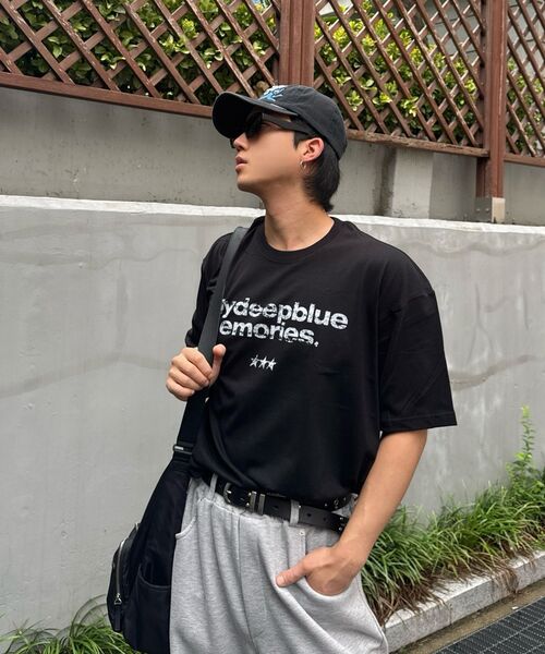 mydeepbluememories(マイディープブルーメモリーズ)の「MM TEXT T-SHIRTS(BLACK)(Tシャツ/カットソー・レディース・ブラック・1/2)」の4枚目の写真