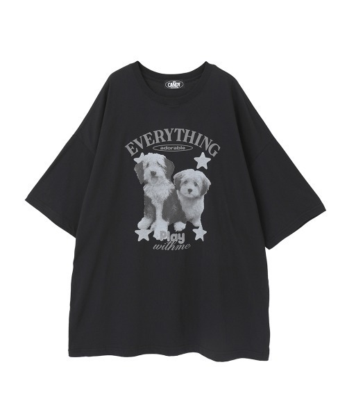 Candy Stripper(キャンディストリッパー)の「EVERYTHING DOGS BIG BIG Tシャツ(Tシャツ/カットソー・レディース・ピンク/ライトブルー/ブラック/オフホワイト・FREE)」の2枚目の写真