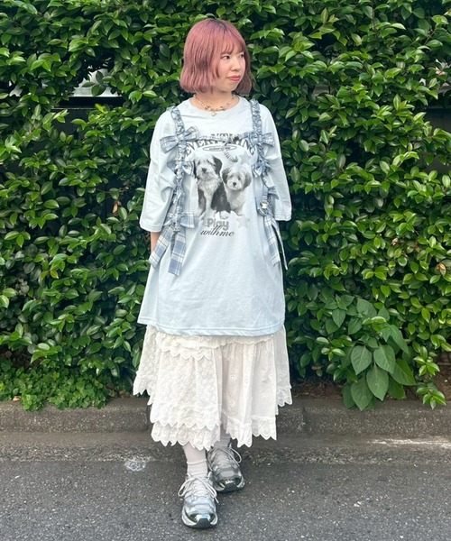 Candy Stripper(キャンディストリッパー)の「EVERYTHING DOGS BIG BIG Tシャツ(Tシャツ/カットソー・レディース・ピンク/ライトブルー/ブラック/オフホワイト・FREE)」の12枚目の写真