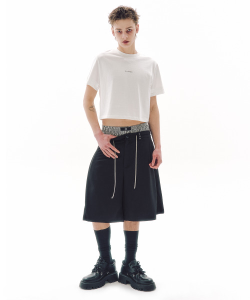 TRIPSHOP(トリップショップ)の「ツインカフクロップ半袖Tシャツ(Tシャツ/カットソー・レディース・ホワイト・SMALL/MEDIUM)」の2枚目の写真