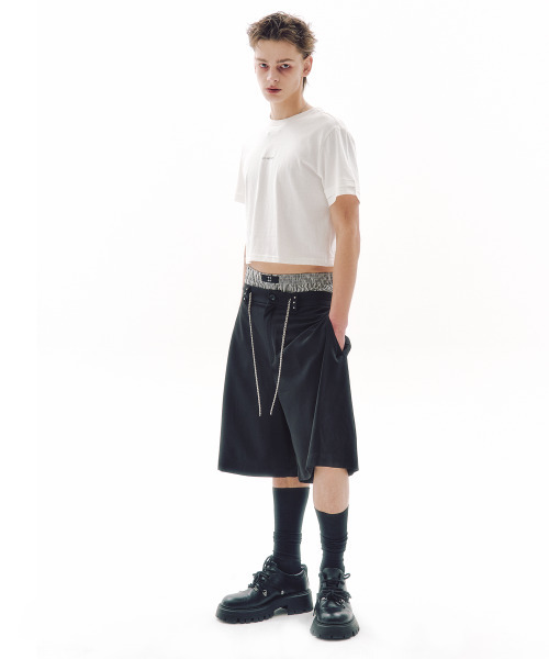 TRIPSHOP(トリップショップ)の「ツインカフクロップ半袖Tシャツ(Tシャツ/カットソー・レディース・ホワイト・SMALL/MEDIUM)」の3枚目の写真