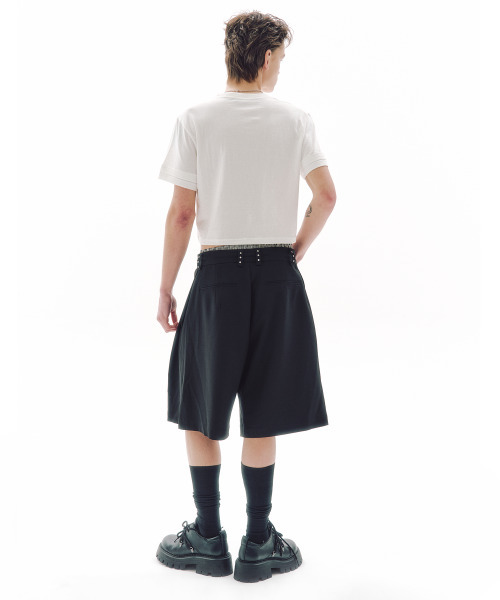 TRIPSHOP(トリップショップ)の「ツインカフクロップ半袖Tシャツ(Tシャツ/カットソー・レディース・ホワイト・SMALL/MEDIUM)」の4枚目の写真