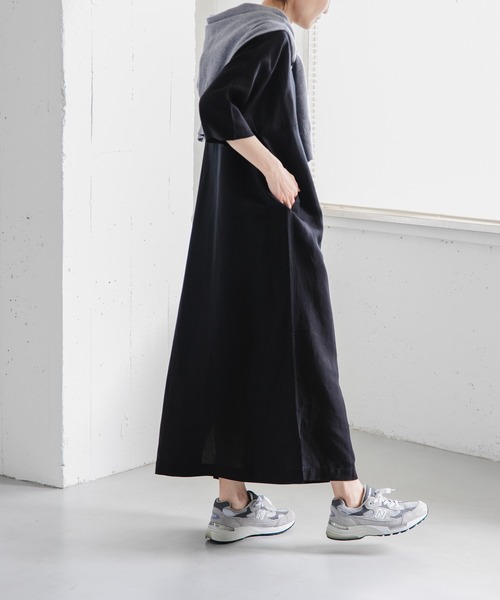 FORK&SPOON（フォークアンドスプーン）の「FORK&SPOON　リネン混プルオーバーワンピース（ワンピース・レディース・ブラック/ブルー系その他/レッド/キャメル・1/2）」の12枚目の写真