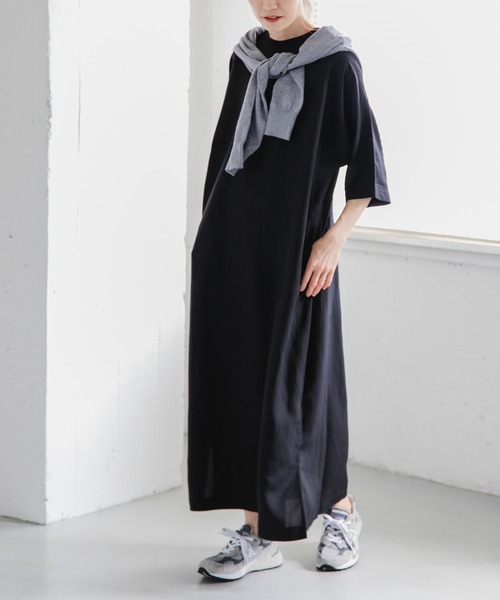 FORK&SPOON（フォークアンドスプーン）の「FORK&SPOON　リネン混プルオーバーワンピース（ワンピース・レディース・ブラック/ブルー系その他/レッド/キャメル・1/2）」の14枚目の写真