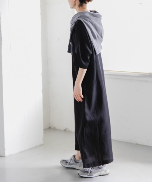 FORK&SPOON（フォークアンドスプーン）の「FORK&SPOON　リネン混プルオーバーワンピース（ワンピース・レディース・ブラック/ブルー系その他/レッド/キャメル・1/2）」の15枚目の写真