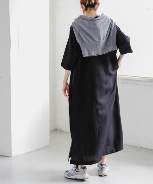 FORK&SPOON（フォークアンドスプーン）の「FORK&SPOON　リネン混プルオーバーワンピース（ワンピース・レディース・ブラック/ブルー系その他/レッド/キャメル・1/2）」の16枚目の写真