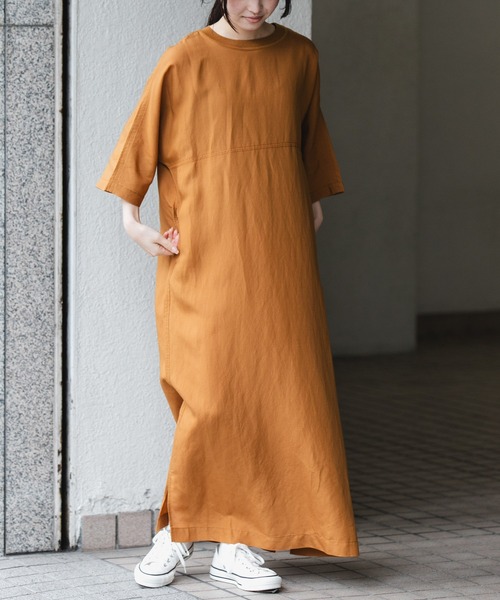 FORK&SPOON（フォークアンドスプーン）の「FORK&SPOON　リネン混プルオーバーワンピース（ワンピース・レディース・ブラック/ブルー系その他/レッド/キャメル・1/2）」の10枚目の写真