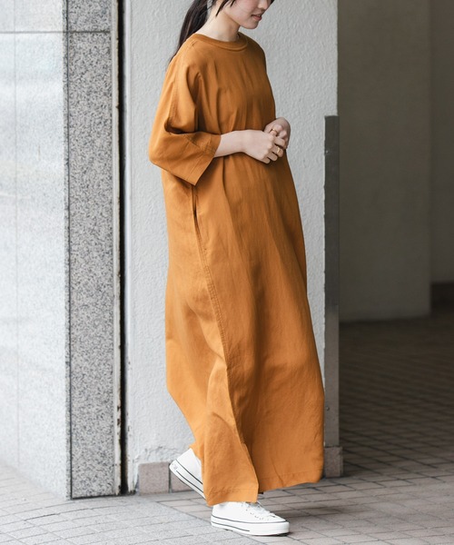 FORK&SPOON（フォークアンドスプーン）の「FORK&SPOON　リネン混プルオーバーワンピース（ワンピース・レディース・ブラック/ブルー系その他/レッド/キャメル・1/2）」の11枚目の写真