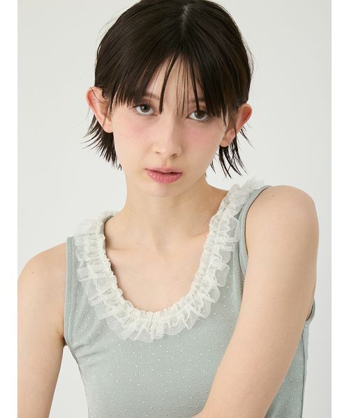LILY BROWN（リリーブラウン）の「[L.B CANDY STOCK]レースタンクトップ（タンクトップ・レディース・ミント/アイボリー/ブラック・F）」の9枚目の写真