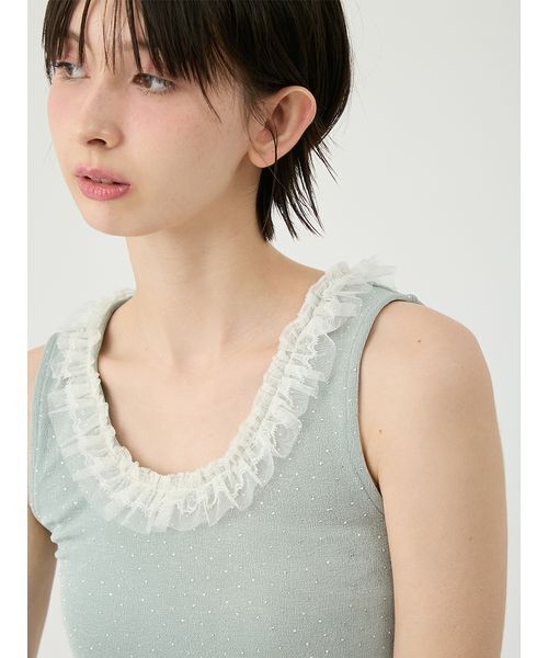 LILY BROWN（リリーブラウン）の「[L.B CANDY STOCK]レースタンクトップ（タンクトップ・レディース・ミント/アイボリー/ブラック・F）」の10枚目の写真