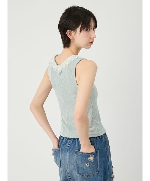 LILY BROWN（リリーブラウン）の「[L.B CANDY STOCK]レースタンクトップ（タンクトップ・レディース・ミント/アイボリー/ブラック・F）」の12枚目の写真