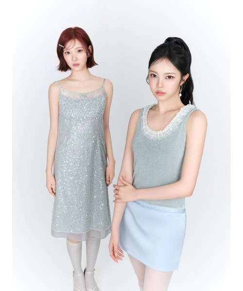 LILY BROWN（リリーブラウン）の「[L.B CANDY STOCK]レースタンクトップ（タンクトップ・レディース・ミント/アイボリー/ブラック・F）」の19枚目の写真
