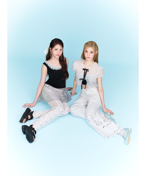 LILY BROWN（リリーブラウン）の「[L.B CANDY STOCK]レースタンクトップ（タンクトップ・レディース・ミント/アイボリー/ブラック・F）」の22枚目の写真