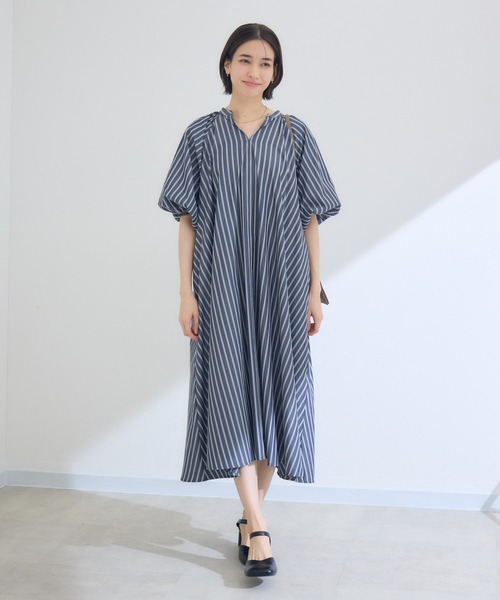 KATHARINE ROSS(キャサリンロス)の「【PILLINI/ピリーニ】スキッパーストライプワンピース(ワンピース・レディース・ブラック/ライトブルー/キャメル・FREE)」の11枚目の写真