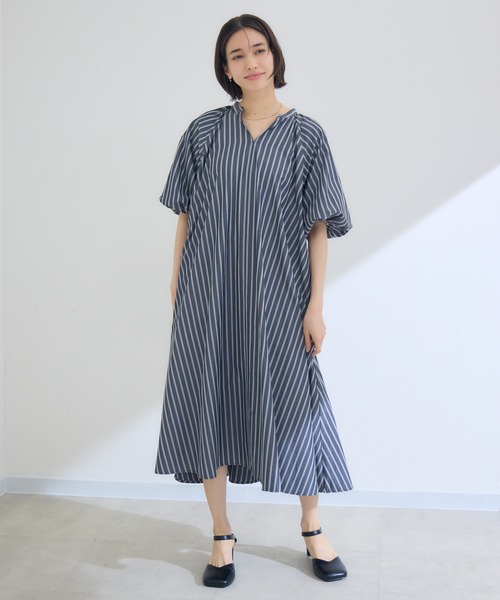 KATHARINE ROSS(キャサリンロス)の「【PILLINI/ピリーニ】スキッパーストライプワンピース(ワンピース・レディース・ブラック/ライトブルー/キャメル・FREE)」の10枚目の写真